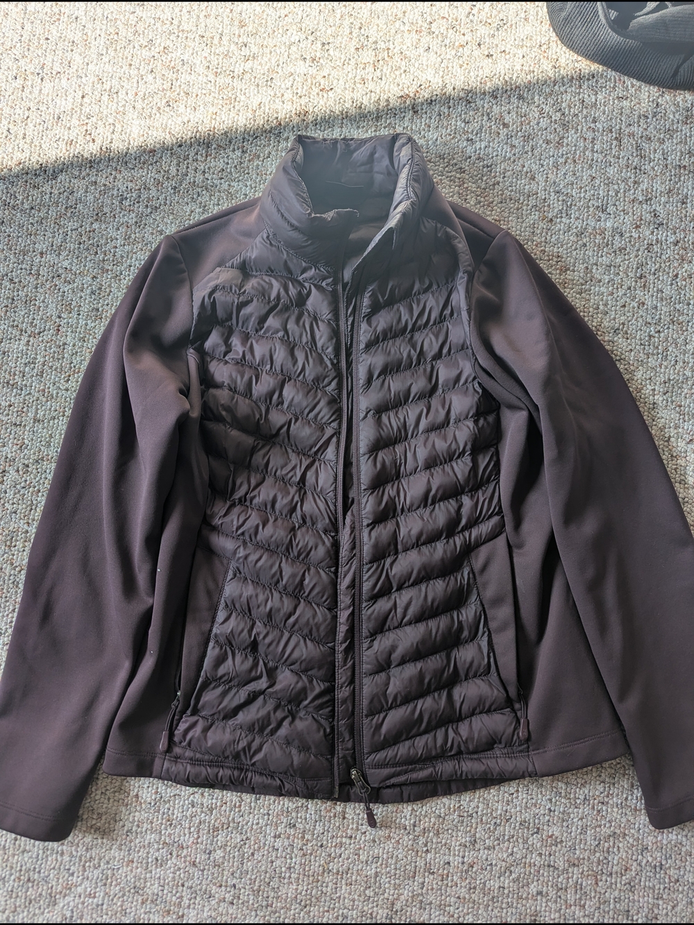 Women's Quilted Hybrid Puffer Jacket - Black
